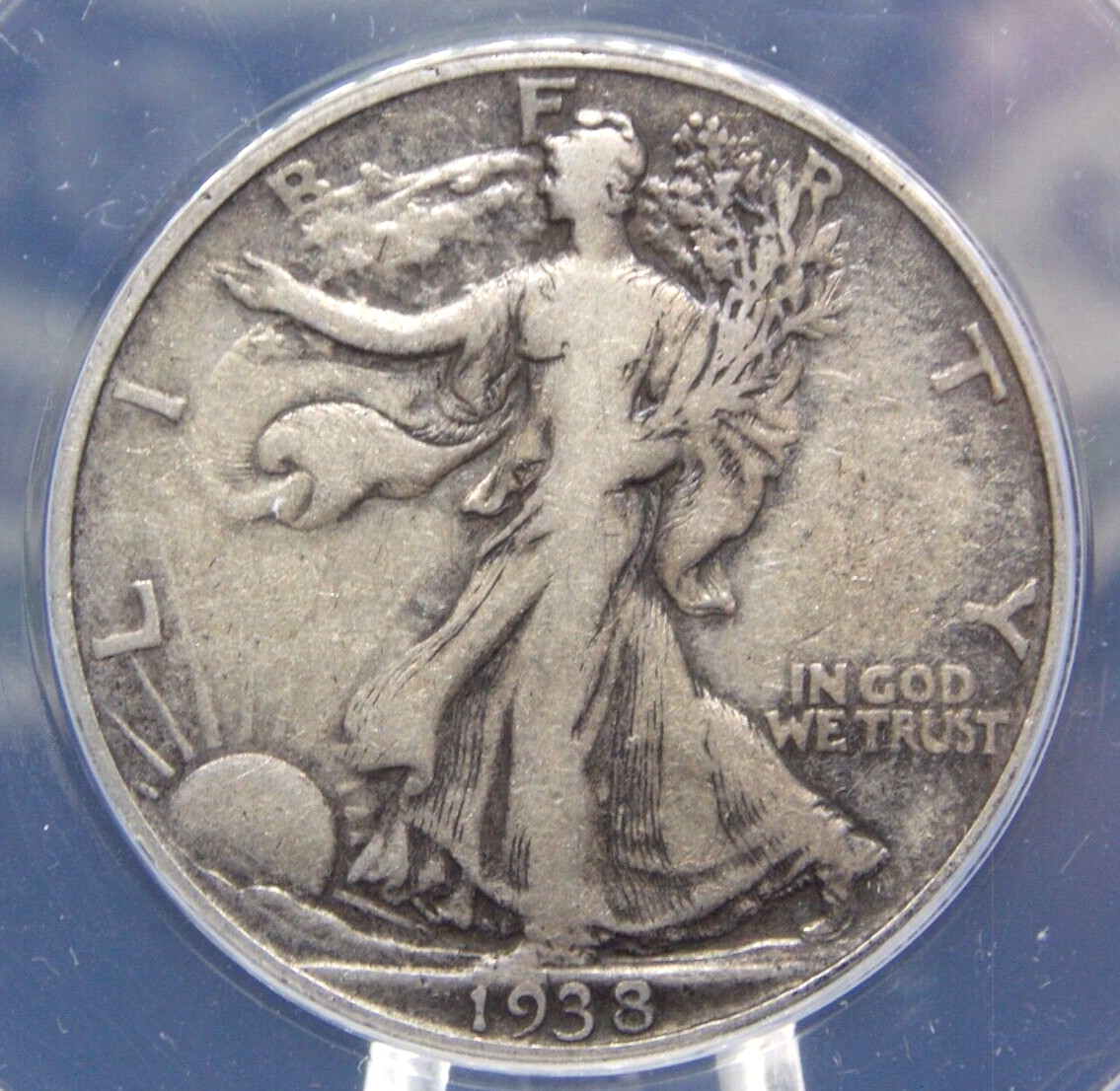 1938 "D" Walking Liberty SILVER Half Dollar 50c ANACS VF20 #466 Very Fine ECC&C