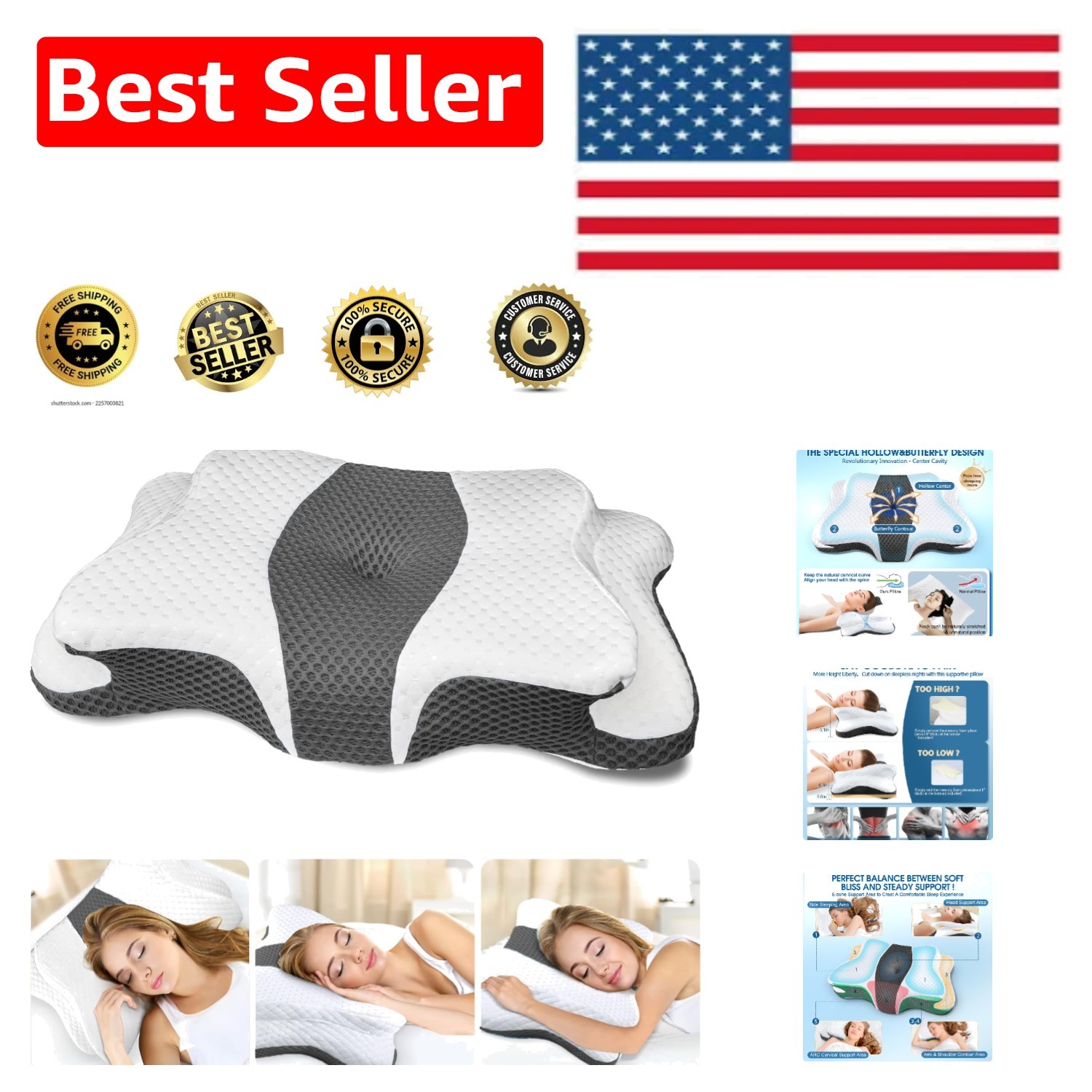 Adjustable Memory Foam Neck Pillow - Ultimate Comfort for Side and Back Sleepers