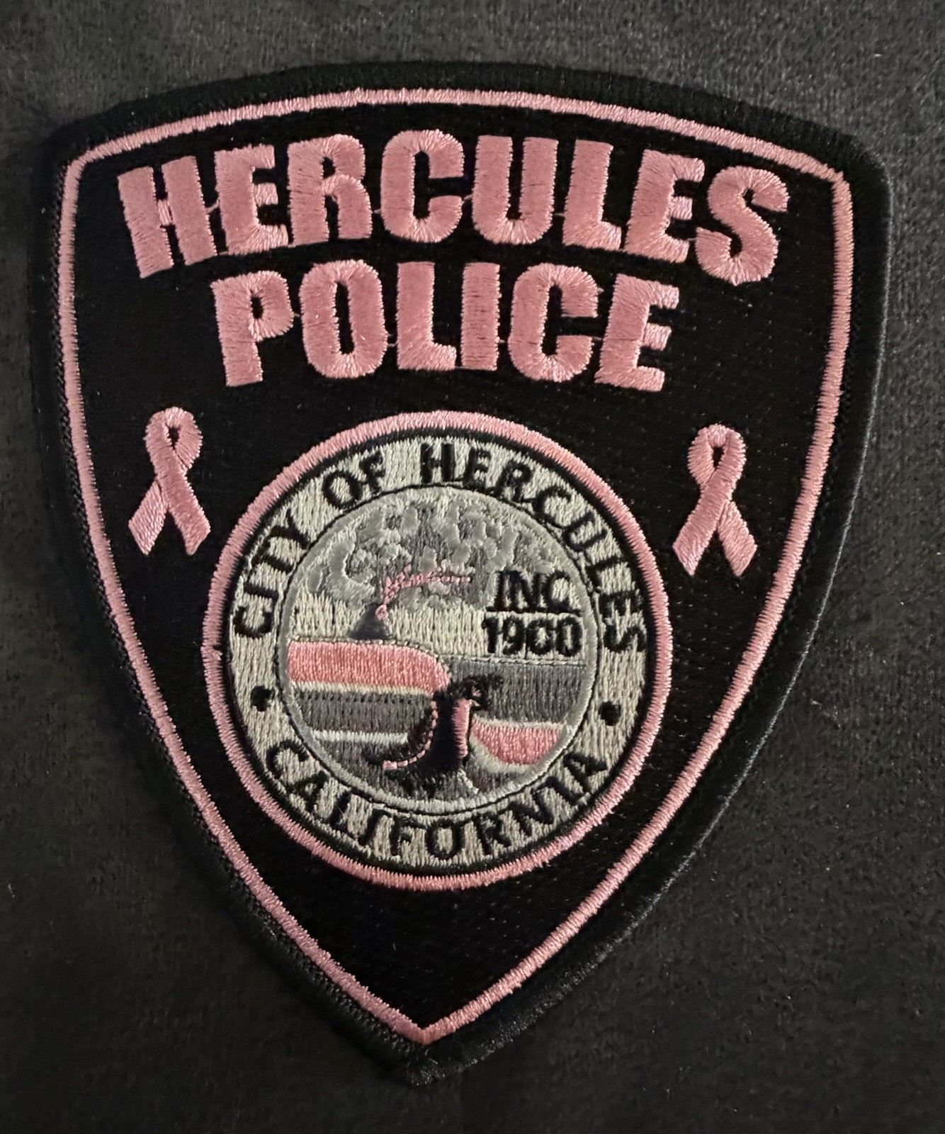 California Pink (Cancer Awareness) Patch. Hercules Police Dept.