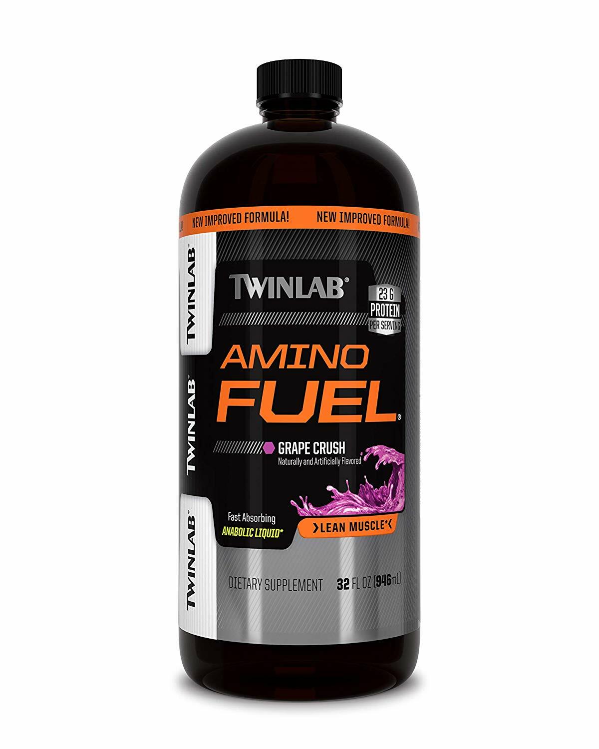 Twinlab AMINO FUEL 32 fl oz Liquid Aminos GRAPE 23g Protein BUILD MUSCLE