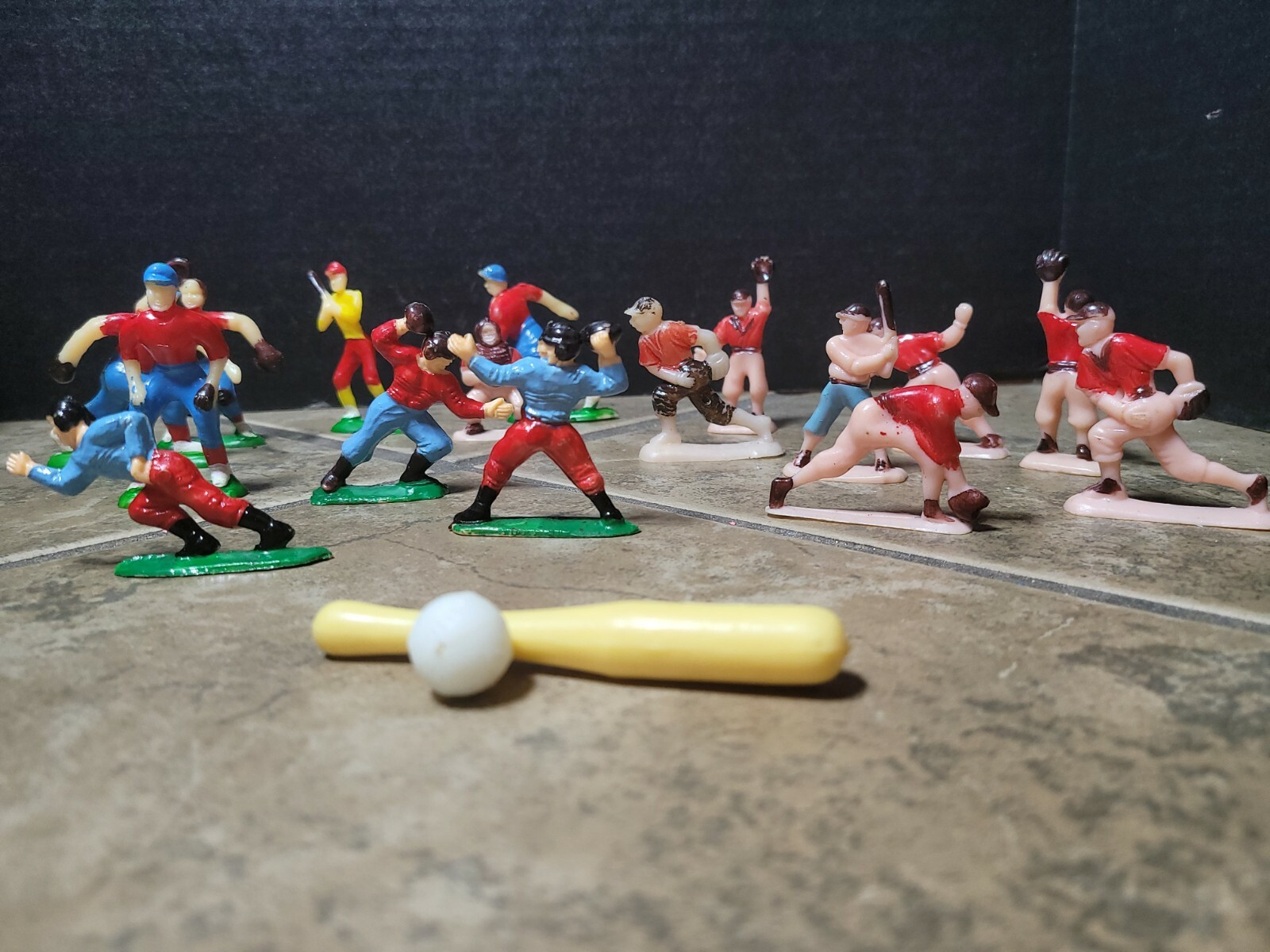 17 Vintage Sports Cake, cupcake Toppers decorations. Football & Baseball plastic