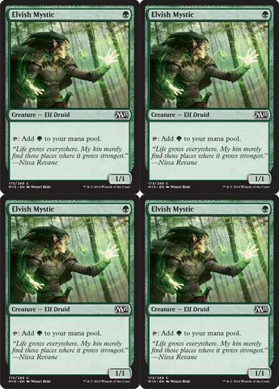 MTG Magic: The Gathering Elvish Mystic x4 Playset M15 Near Mint