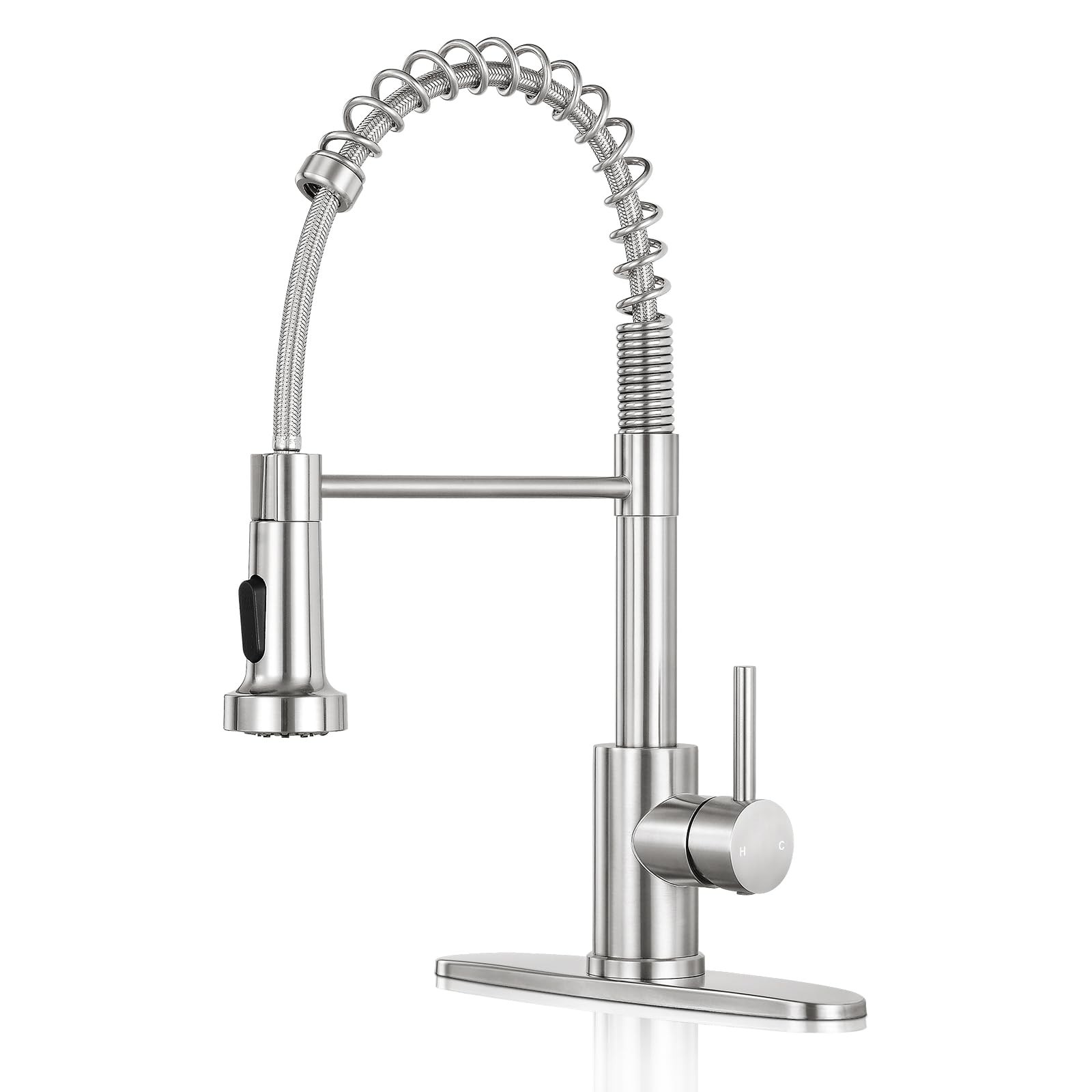Kitchen Faucet with Pull Down Sprayer, Brushed Nickel