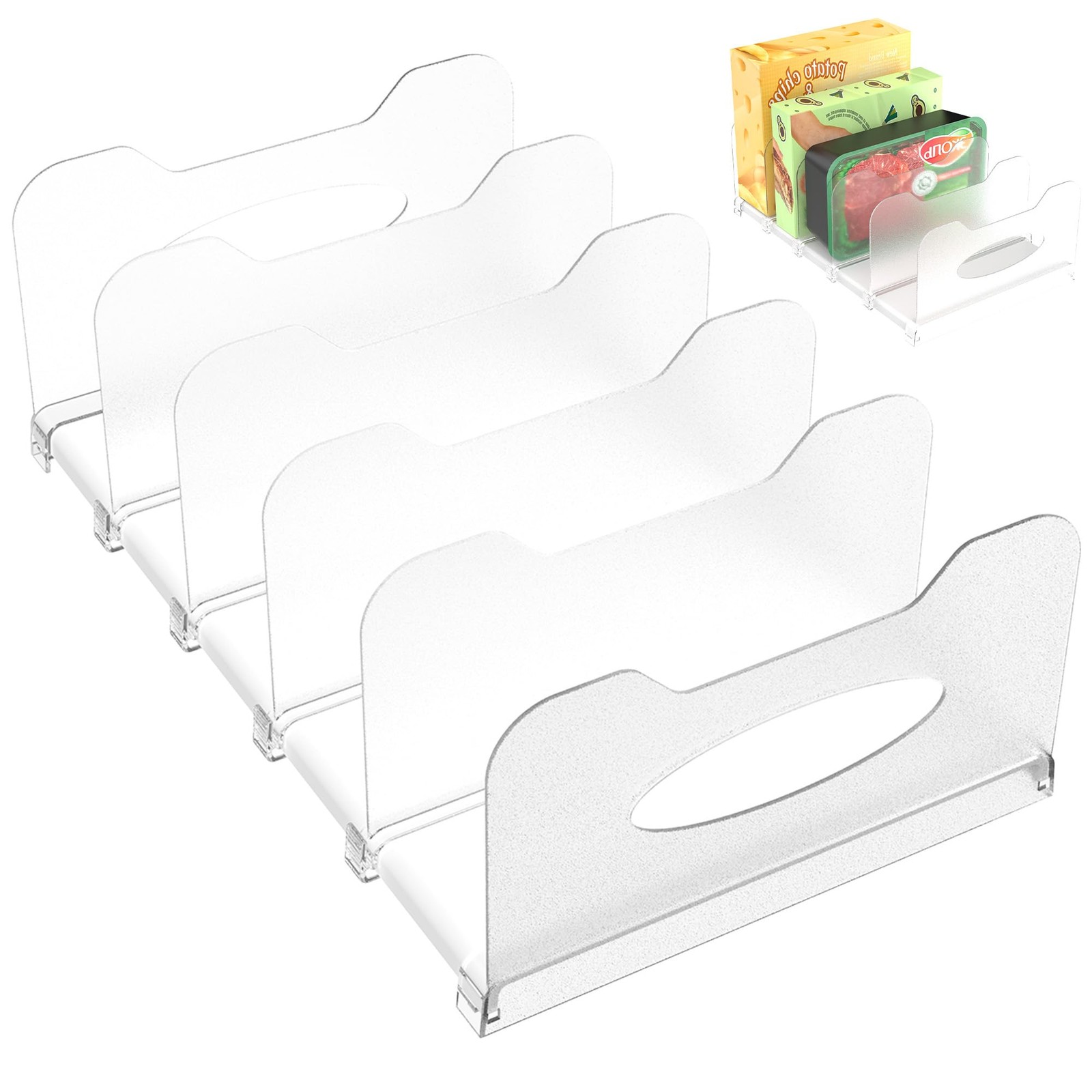 Freezer Organizer,12" Visible Fridge Organizer Rack with Removable Dividers