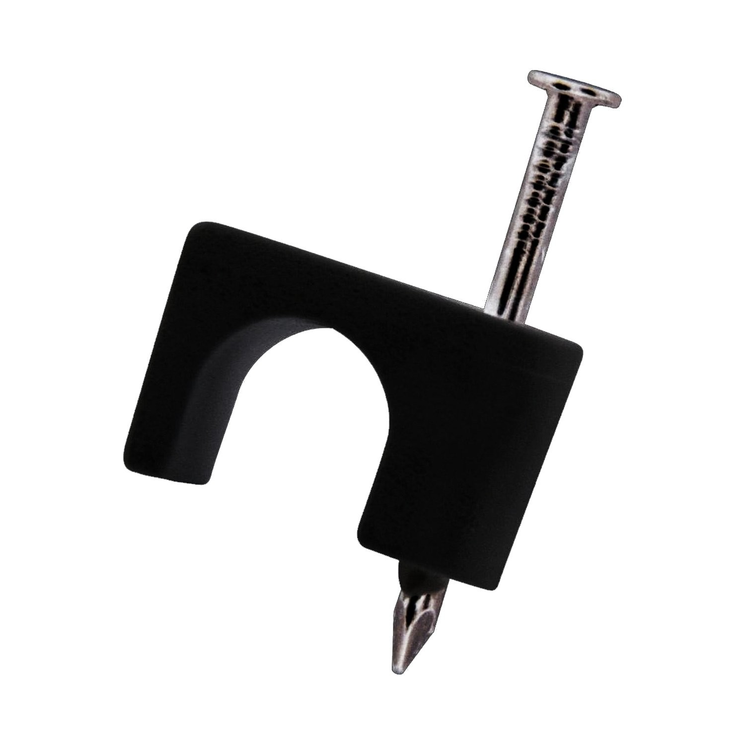 QualGear 6mm Cable Clips, Black, 100 Pack, CC2-B-100-P 6mm, 6mm-Black