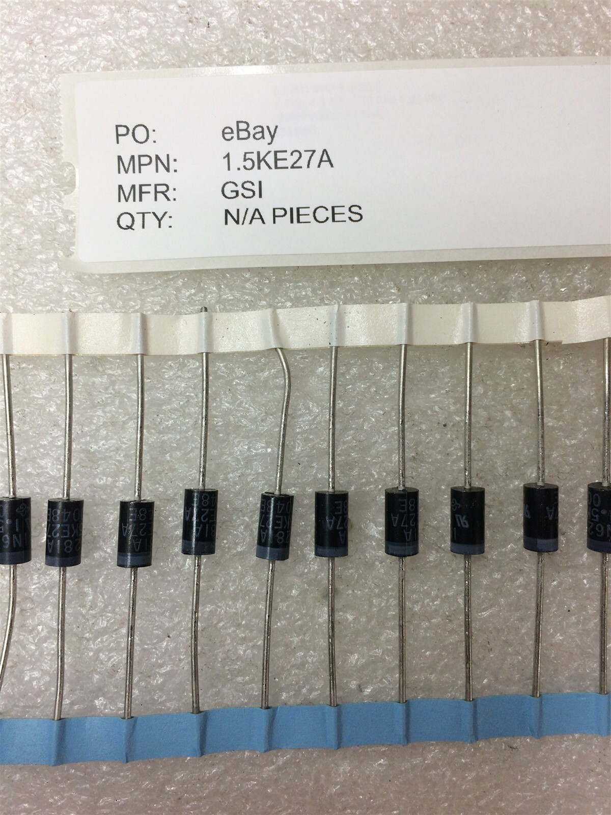 1.5KE27A GSI TVS DIODE 23.1V 37.5V DO201 24 PIECES