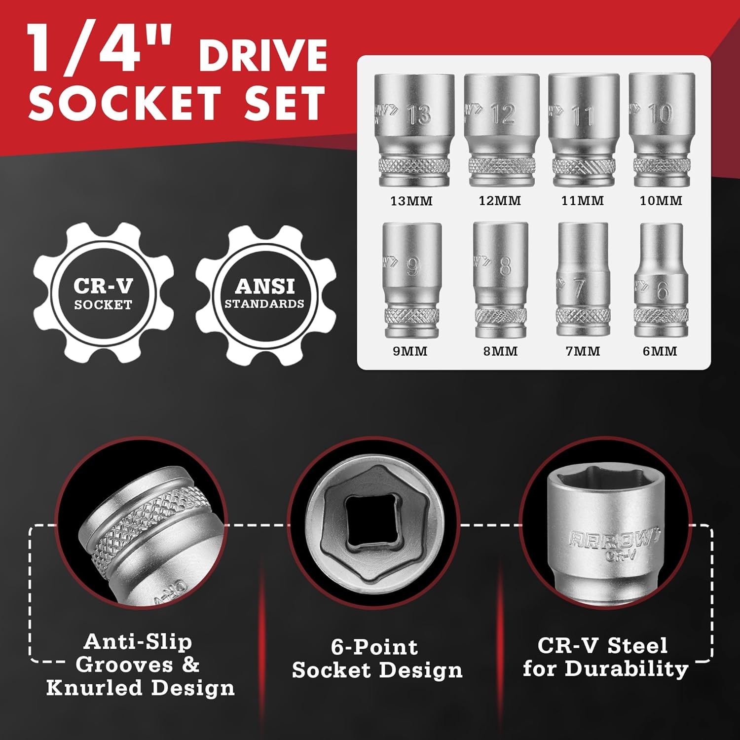ARROW 48-Piece 1/4" Screwdriver Bit&Socket Set/59-Piece 1/4" Screwdriver Bit Set