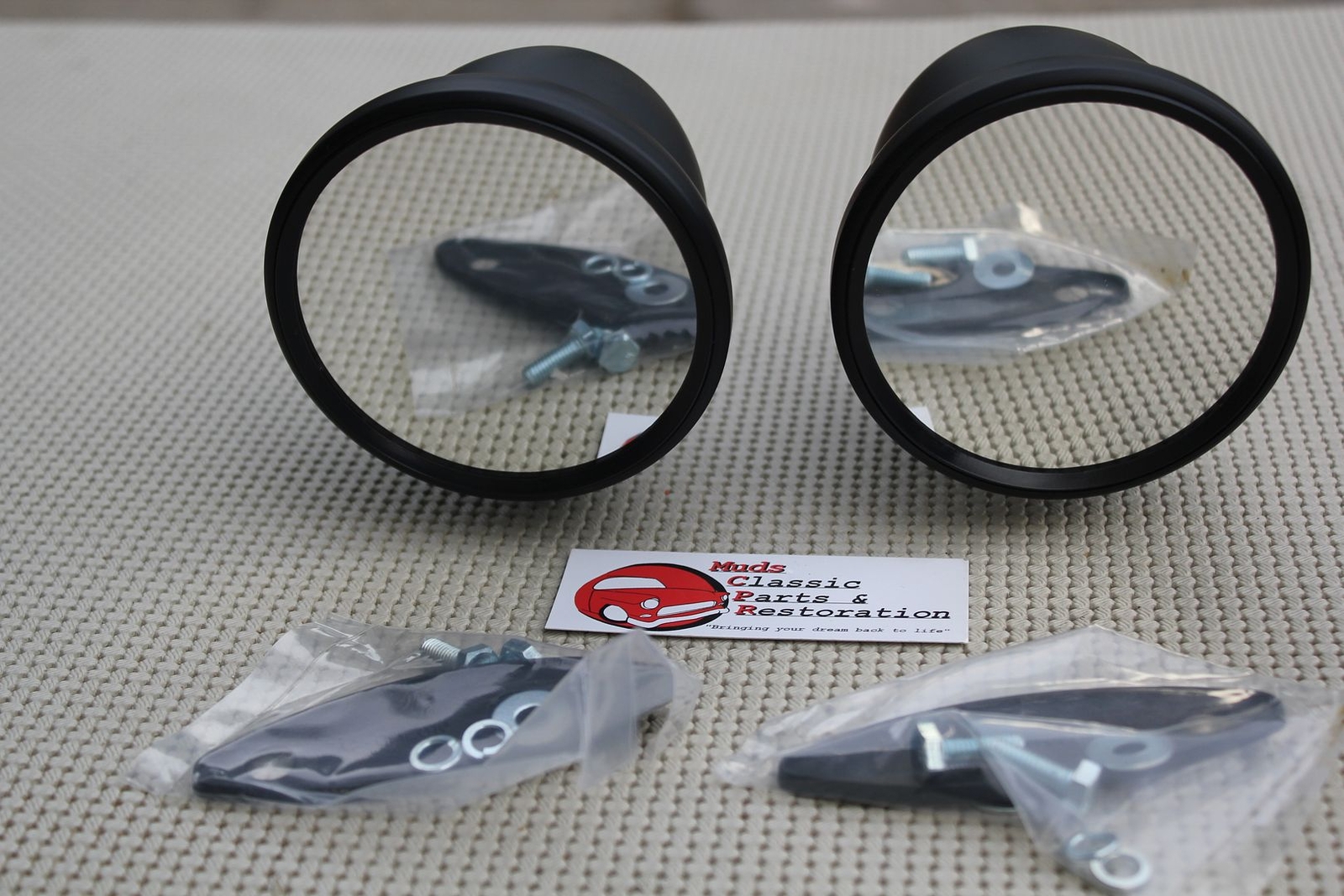 Carbon Flat Black Side Outside Shelby GT Talbot 4" Bullet Sports Mirrors Custom