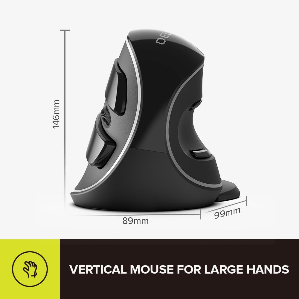 Wireless Ergonomic Vertical Mouse, for Large Hands (M618PLUS)