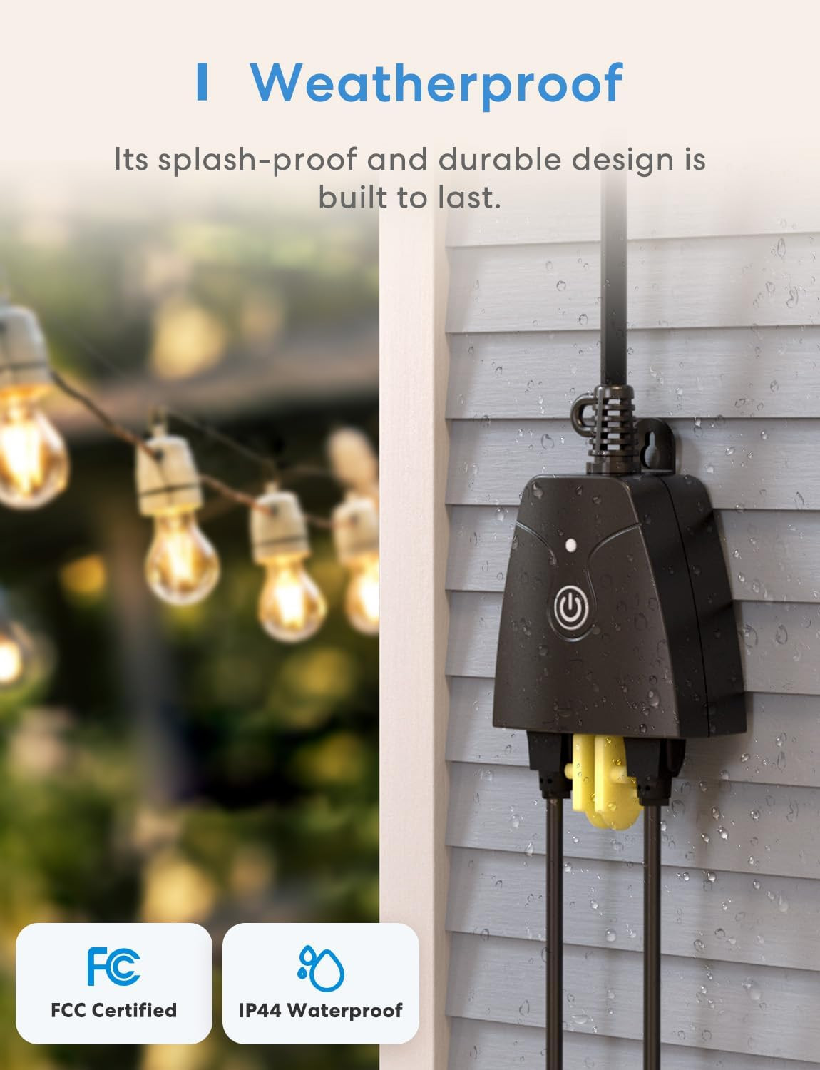 Outdoor Smart Plug Compatible with Homekit, Alexa and Smartthings | Work with Go