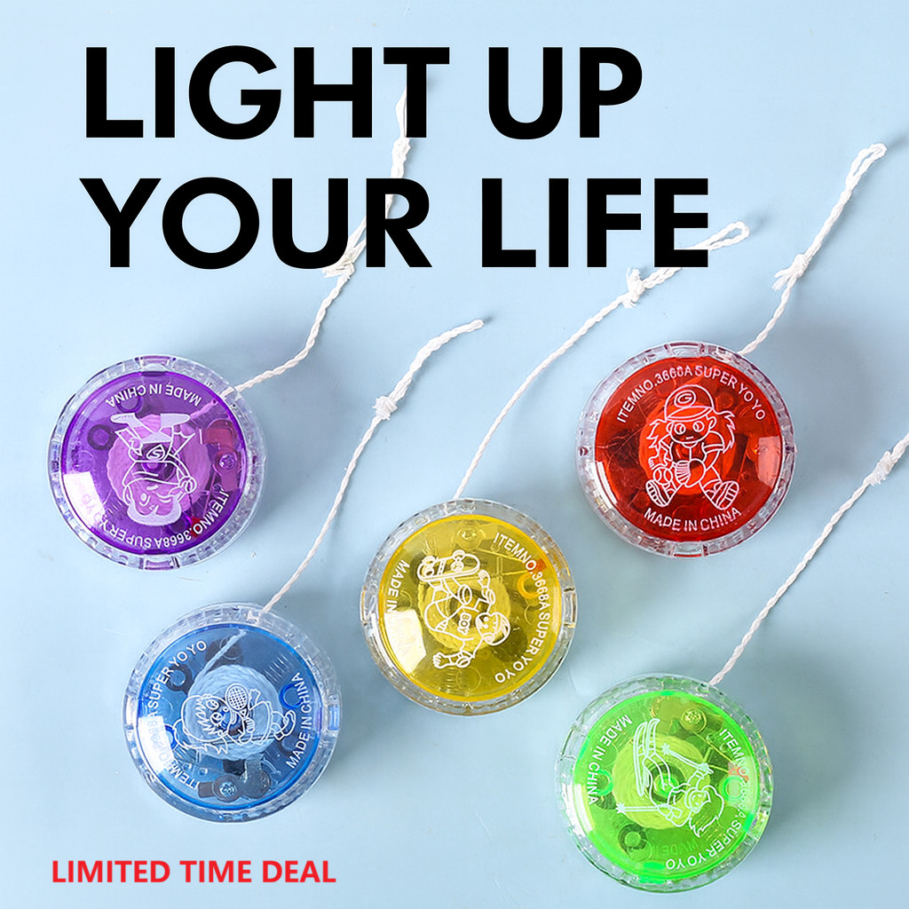 PACK OF 5 YO-YO, GLOW IN THE DARK YOYO, LIGHT-UP YOYO FOR KIDS, MULTI COLOR