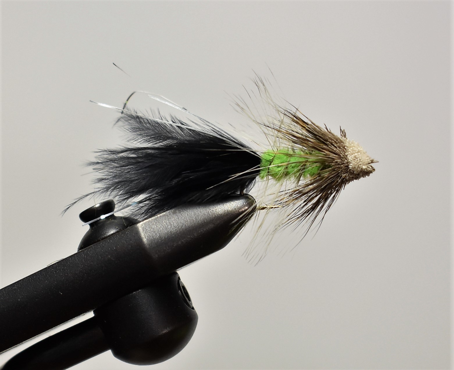 2 Flies, Size 10, Bow River Bugger Blk & Chart. Streamer Streamers Fly Fishing