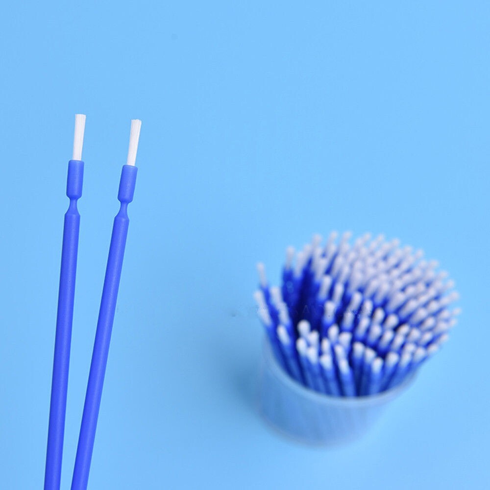 100x Dental Long Disposable Micro Brushes Teeth Whitening Brush Applicator Blue