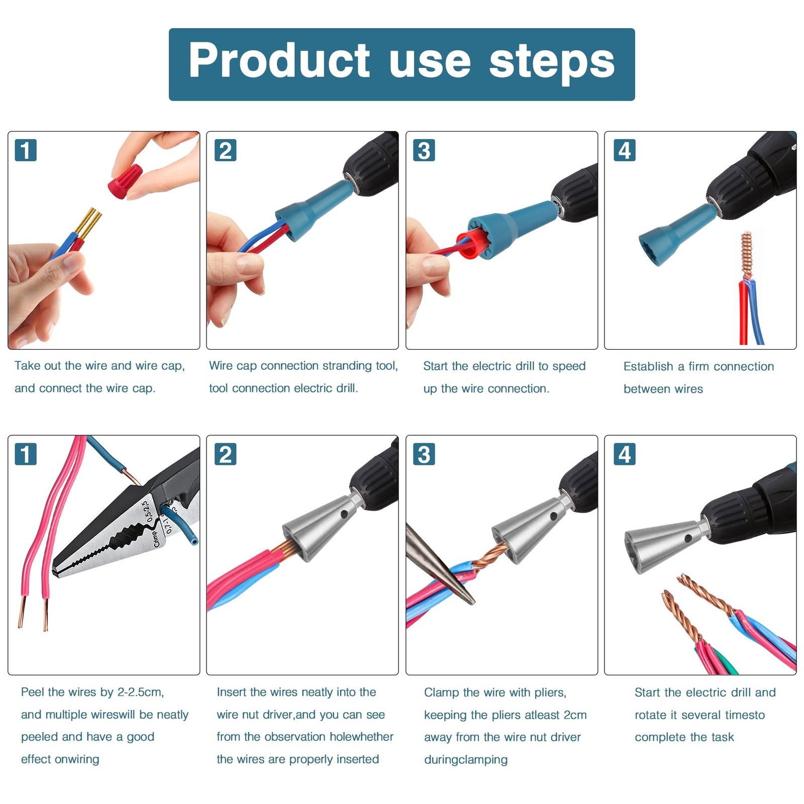 Wire Nut Twister,Wire Twisting Tool,Wire Nut Twiter for Drill,Spin Twist Wire...
