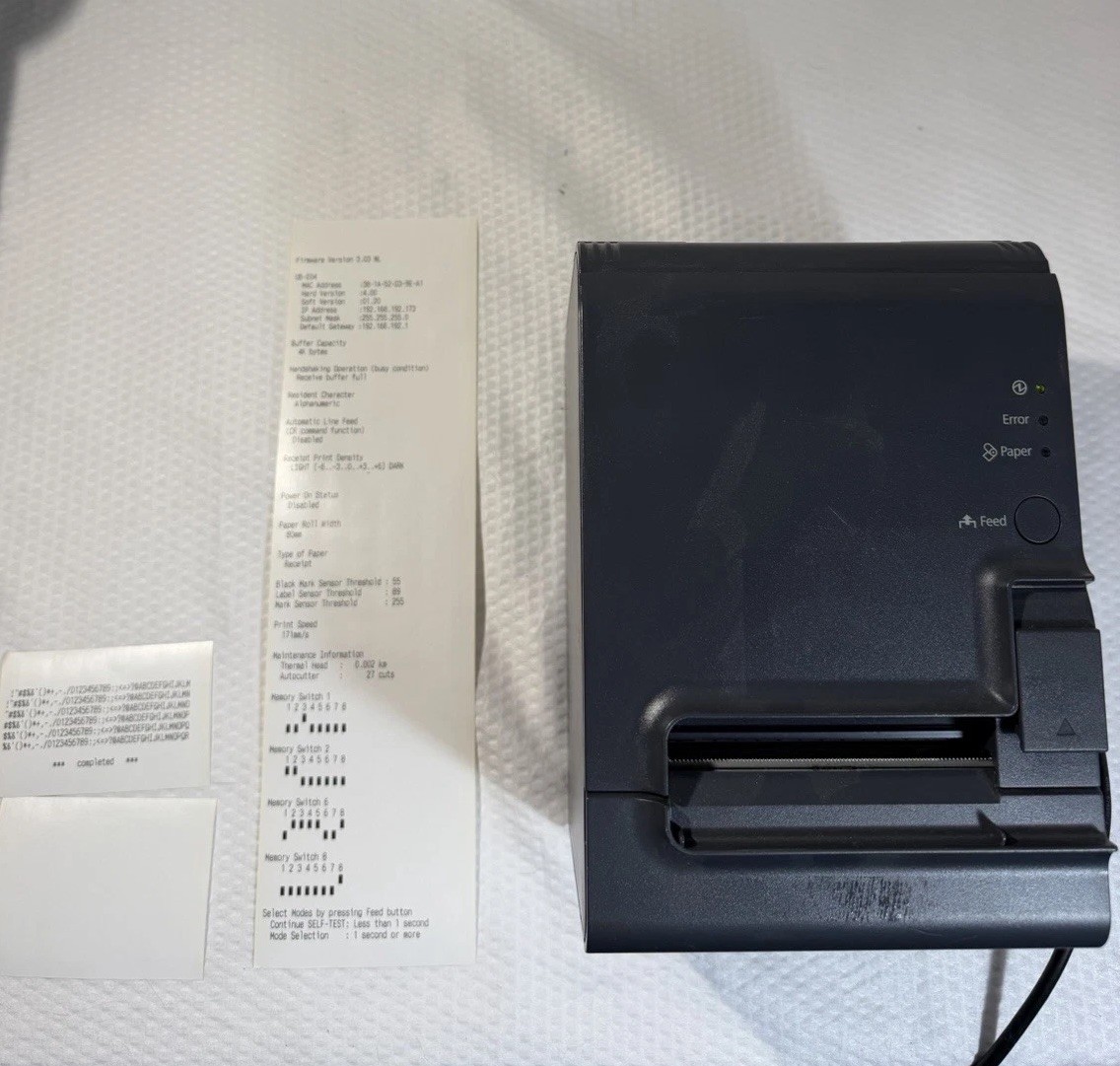 Epson TM-L90 Thermal Receipt Printer USB Ethernet LAN UB-E04 Tested No ACAdapter