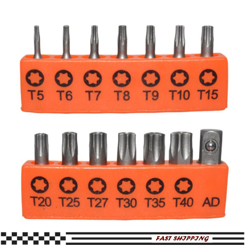 14-Piece Security Torx Bit Set Tri-Wing Hex Star Screwdriver Tamper-Proof Tools