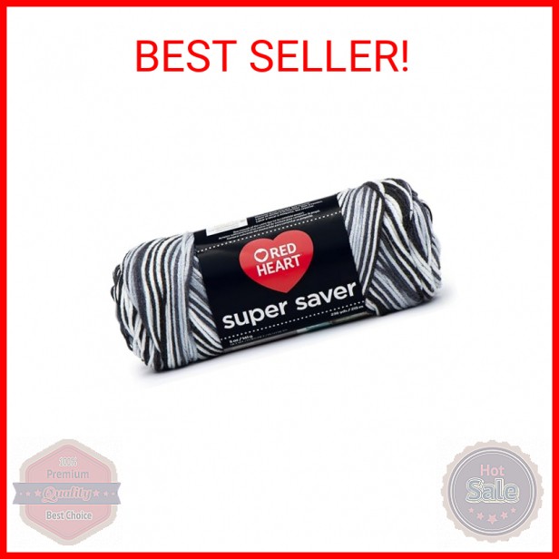 RED HEART E300.0932 Super Saver Yarn, Zebra Print