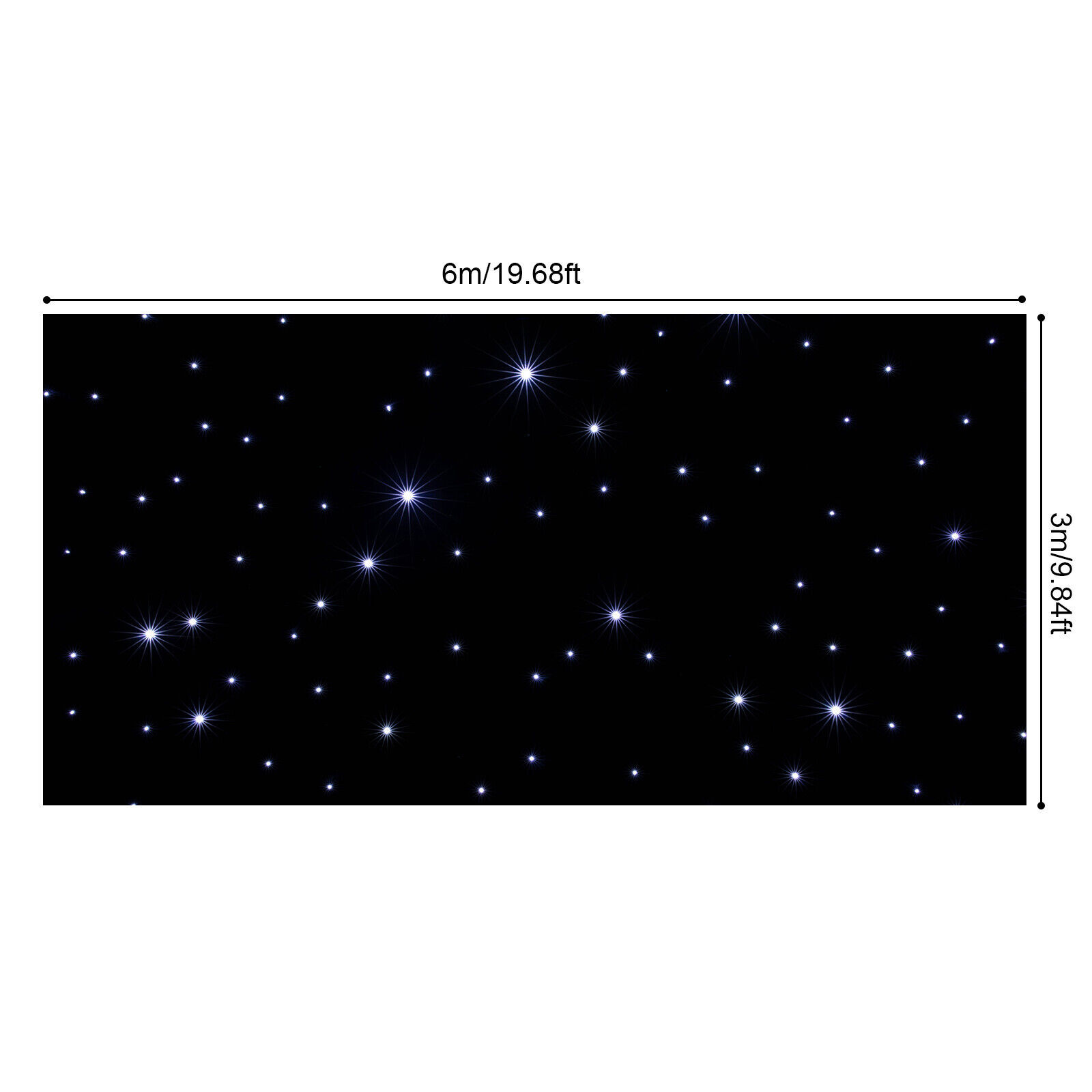 20x10FT LED Star Stage Backdrop Star Curtain Background Starry Sky DMX512 Remote