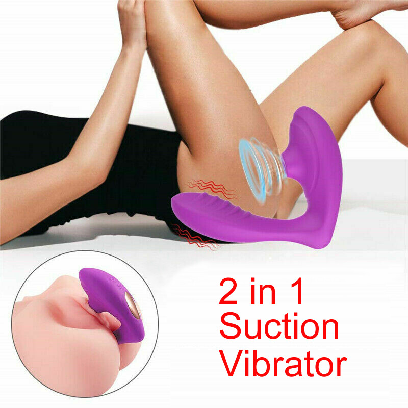 2in1 Sucking Vibrator Clit Sucker Nipple G-Spot Stimulator Women Female Sex Toys
