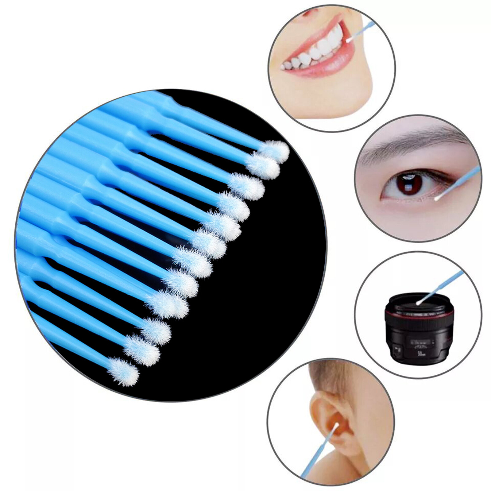 100 Pcs Dental Micro Brush Disposable Materials Tooth Applicators Large 2.5mm