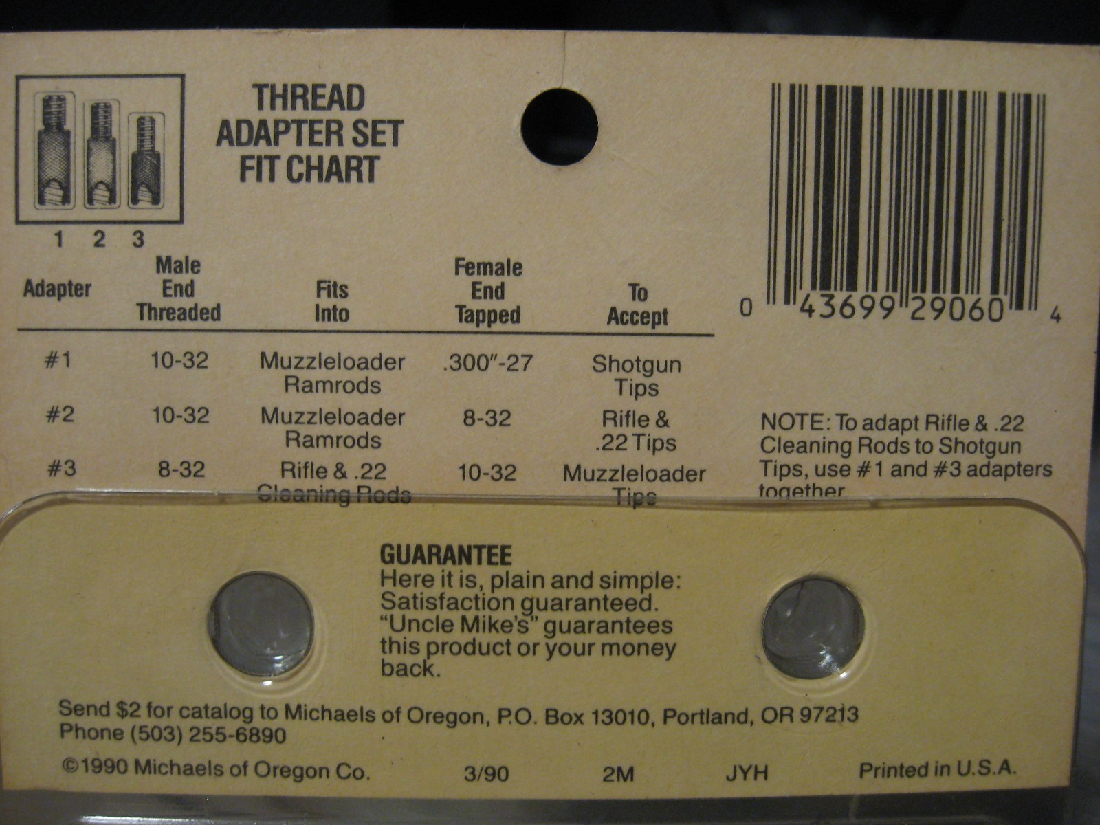 Uncle Mike's Muzzleloader 3 Piece Thread Adapter Set - 2906-0