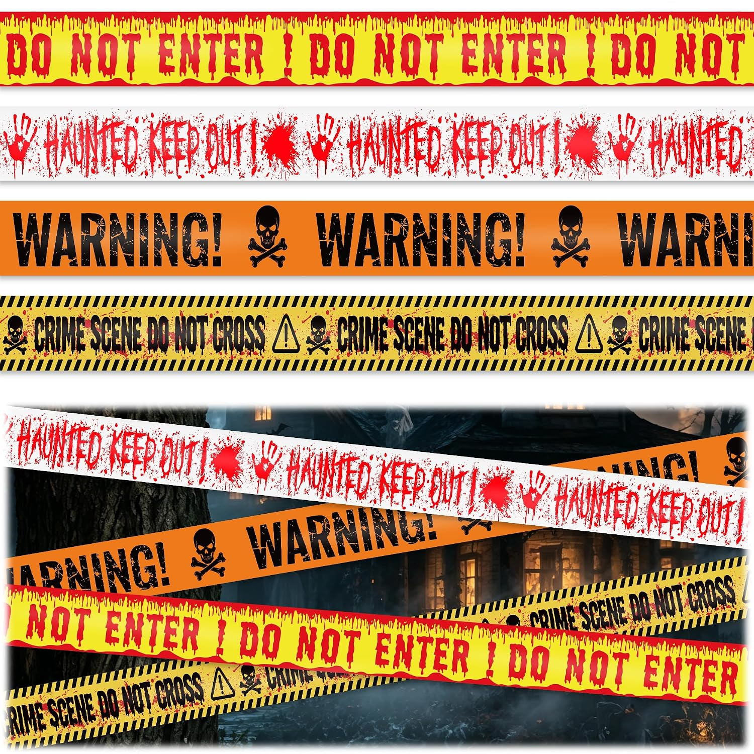 Halloween Caution Tape 4 Rolls 100 Ft Warning Do Not Enter Yard Party Decor
