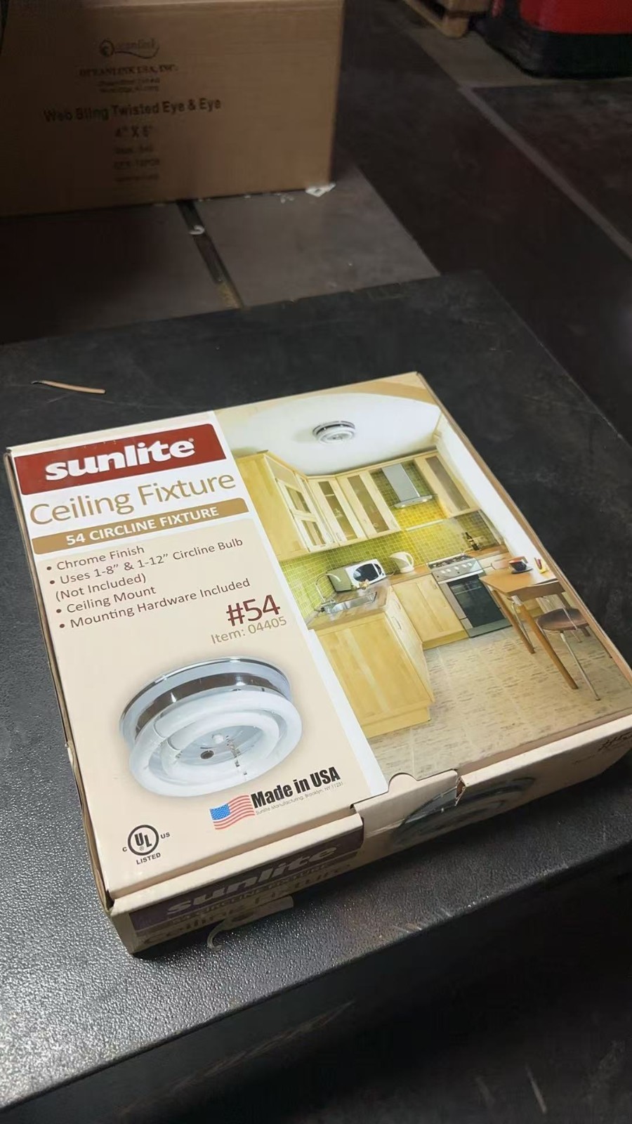 Sunlite Fluorescent 54 Circline Fixture Chrome Finish NO BULBS