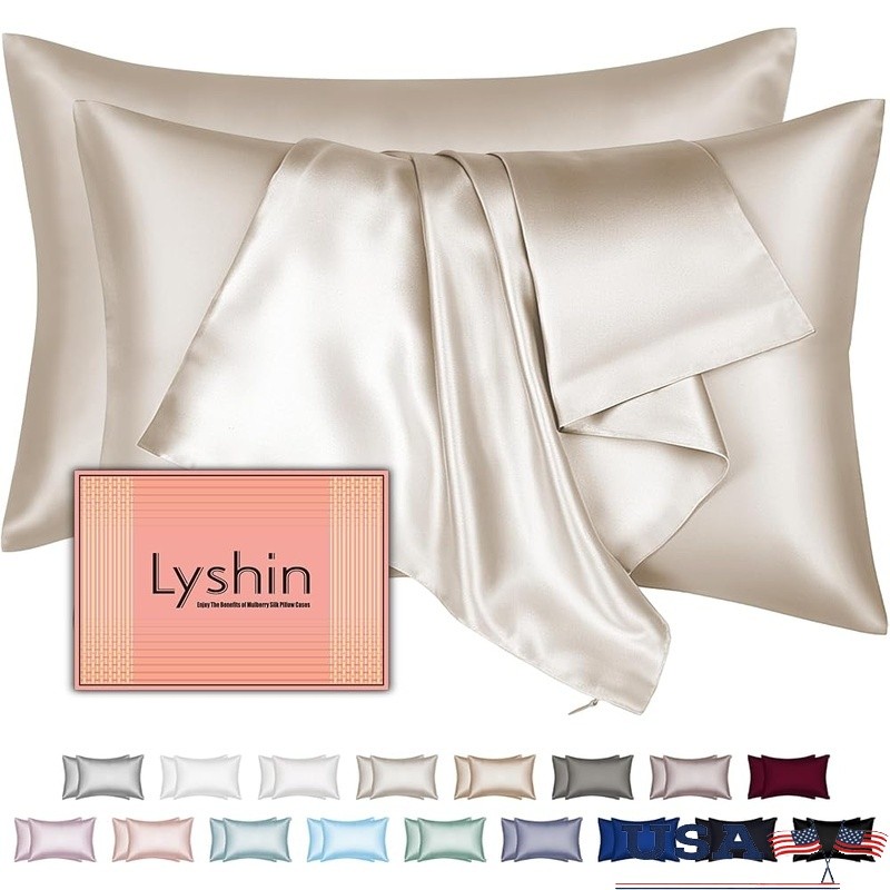 Mulberry Silk Pillowcase Luxury Hypoallergenic Skin Hair Care Cool Sleep Gift US