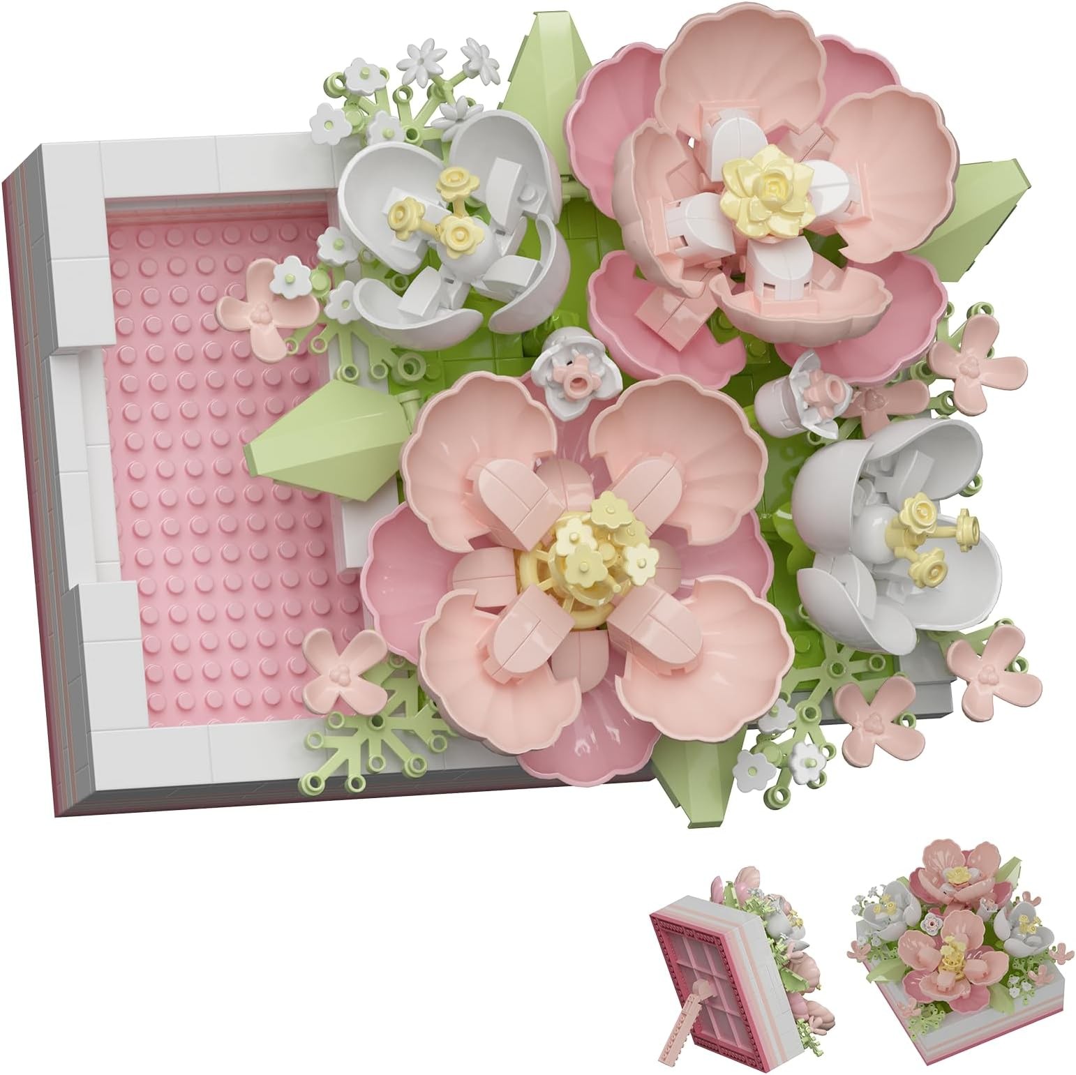 Hibiscus Mini Flower Picture Frame Building Toy Set | DIY plant blocks botani...