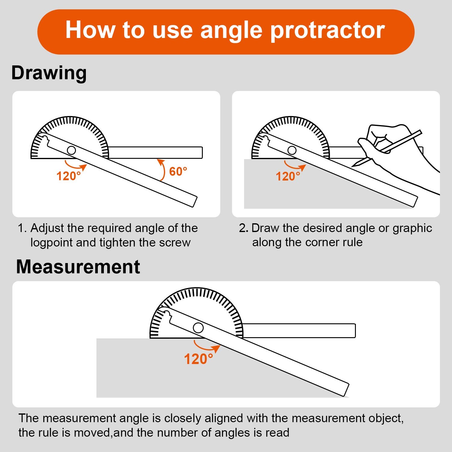 Angle Protractor Finder Ruler Two Arm 10 cm/ 3.94 Inch, Silver