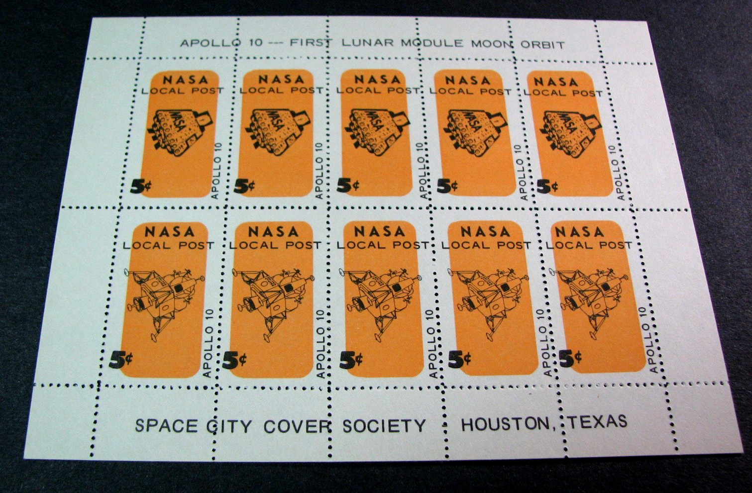 NASA Local Post  First Lunar Module Moon Orbit-Apollo 10 MNH H428
