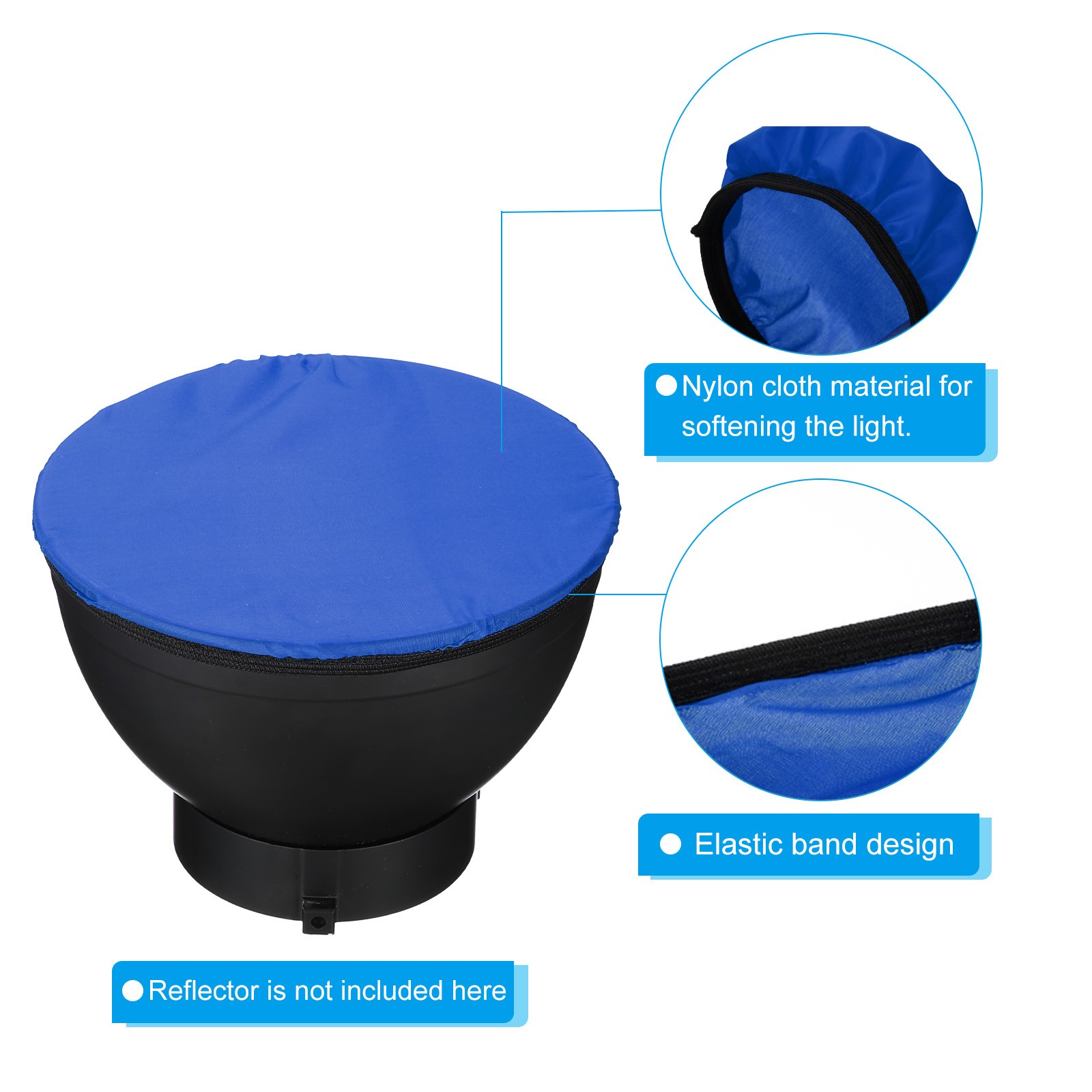 2pcs 7" 18cm Soft Diffuser Lamp Cover Light Strobe Reflector Lamp Sock Blue