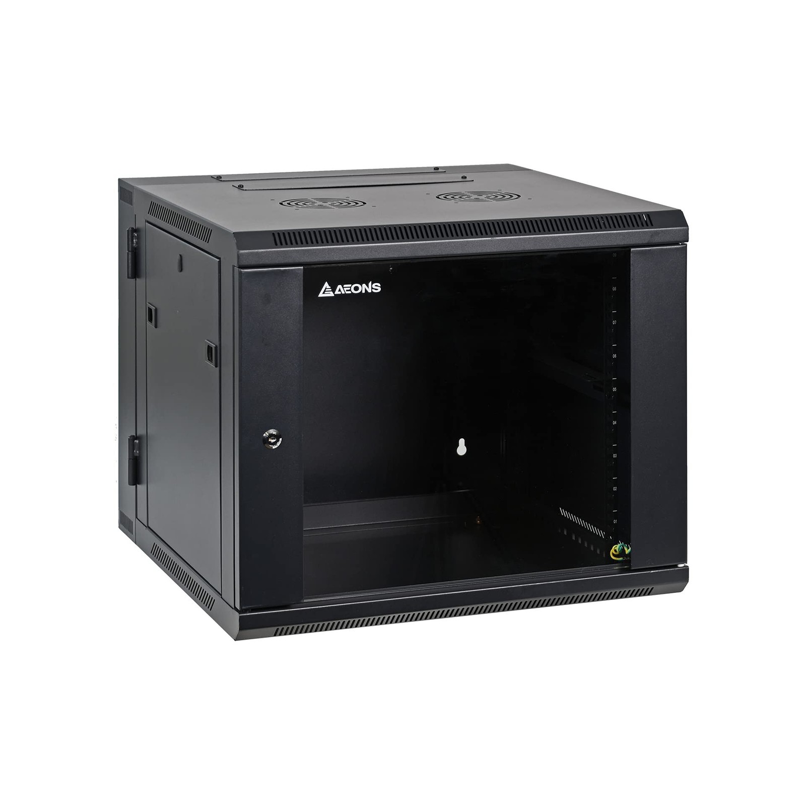AEONS 9U Professional Wall Mount Server Cabinet Enclosure Double Section Hing...