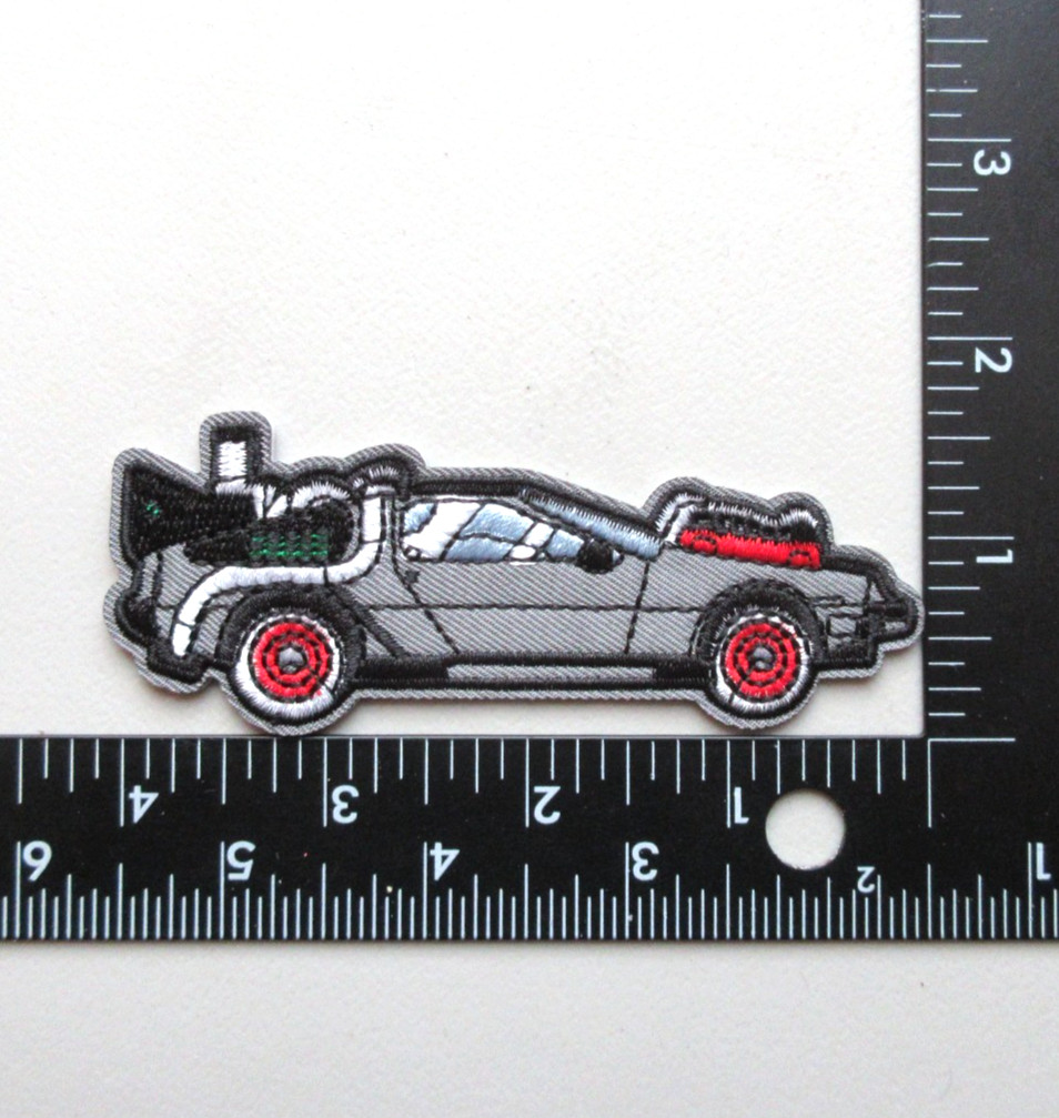 🔥BACK TO THE FUTURE MOVIE DELOREAN CAR TIME MACHINE EMBROIDERED IRON ON PATCH