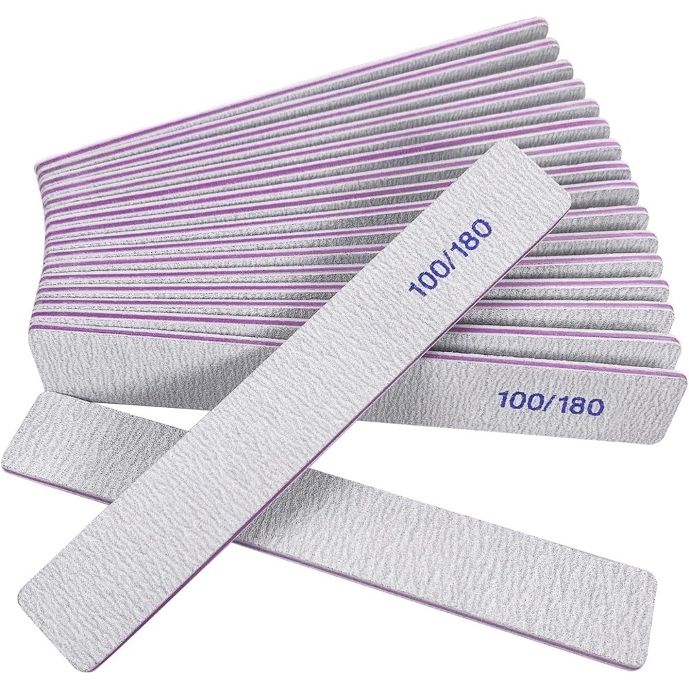 Double Sided Emery Boards 100 180 Grit Nail Files for Natural and Acrylic Nails