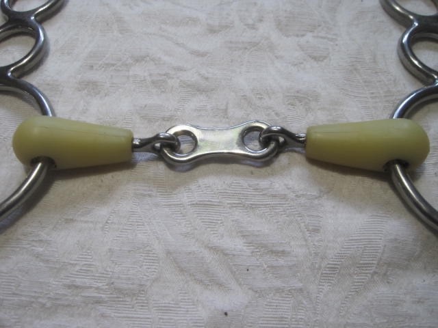 Happy Mouth Rubber 4- Ring Elevator French Link Snaffle 5''Horse Bit