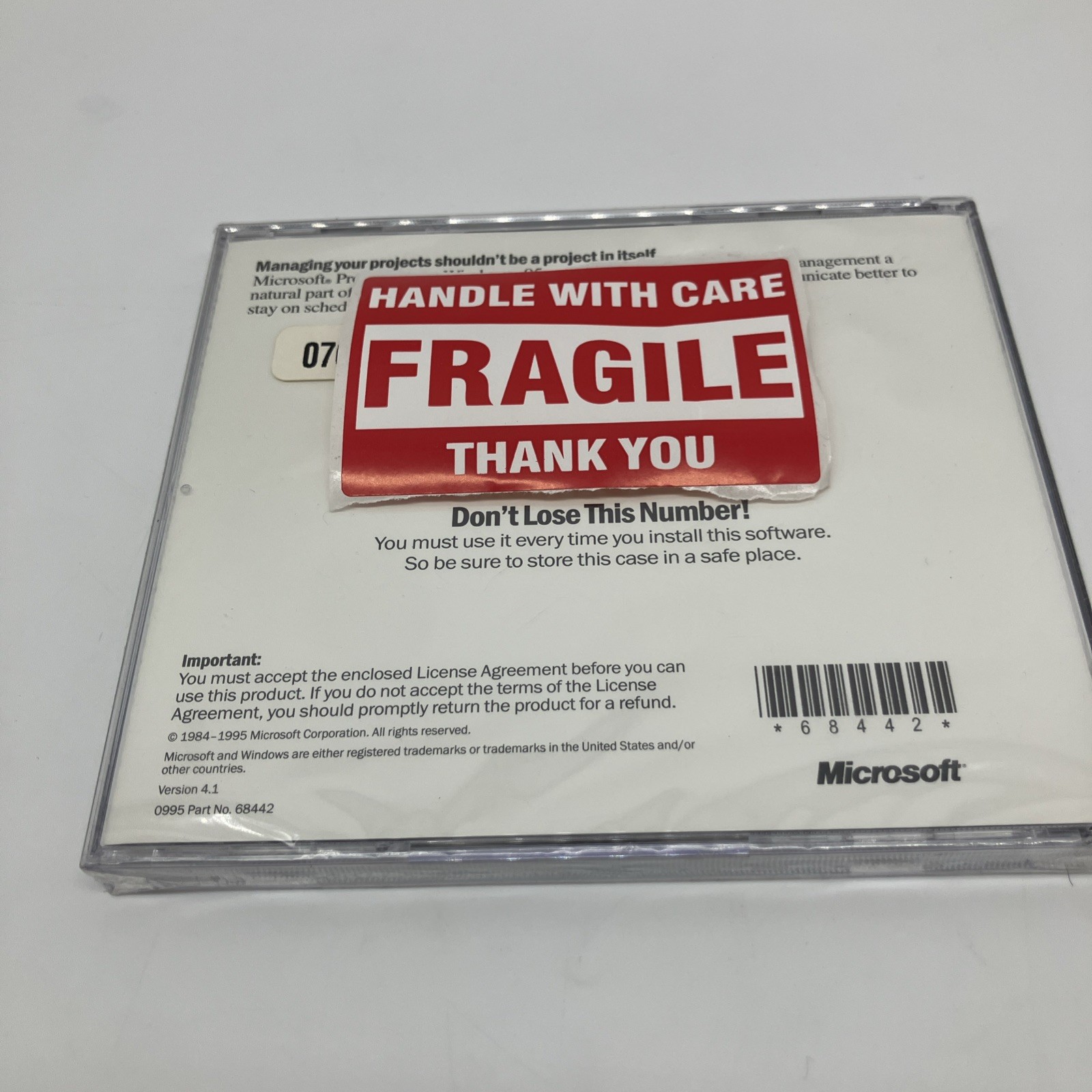 Vintage Microsoft Project Designed For Windows 95 PC Sealed New With Key