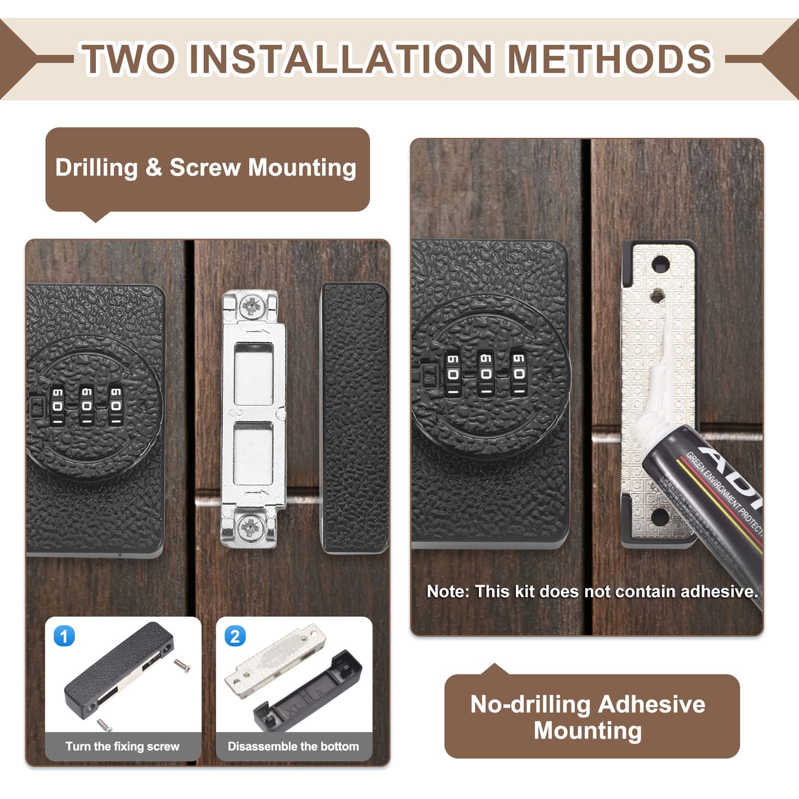 Combination Cabinet Lock Keyless Password Rotary Hasp Locks Luminous Black