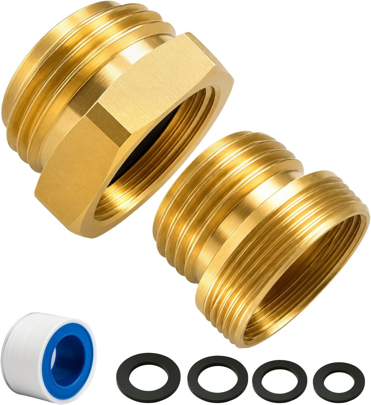 Brass Faucet Adapter Kit and Shower Hose Adapter, Shower Head to Garden Hose Ada