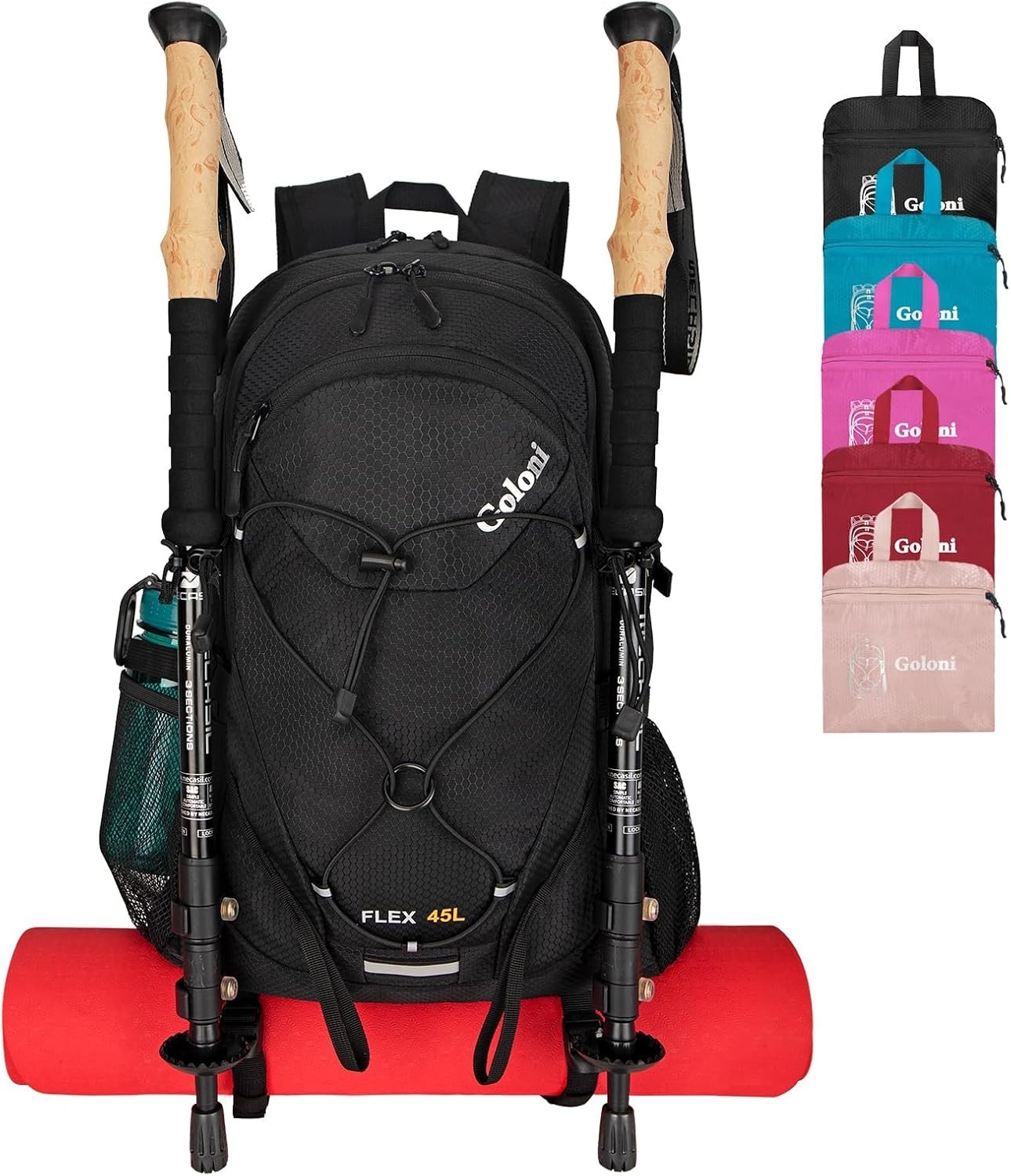 45L Hiking Backpack Lightweight Foldable, Waterproof Camping Backpack with Ra...