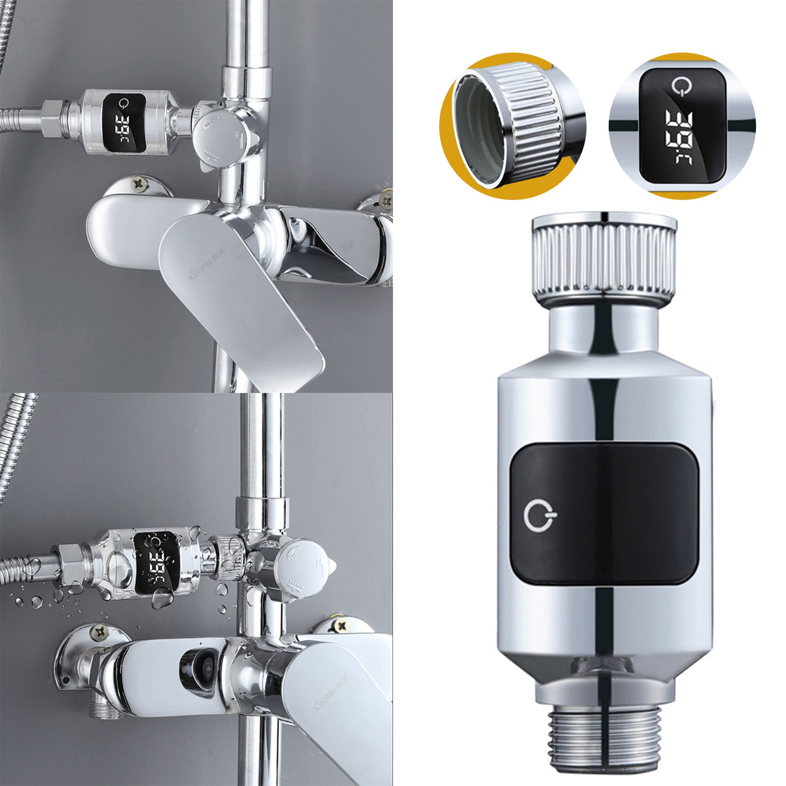 Shower Thermometer LED Digital Display Bath Faucet Water Screen Thermometer