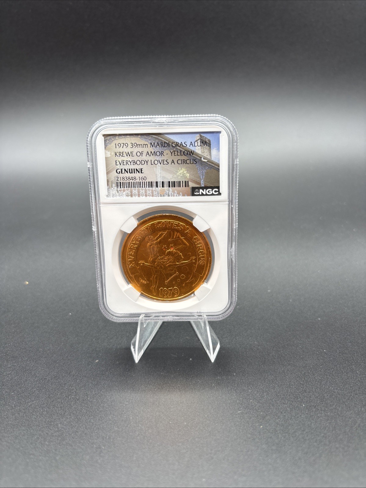 1979 Mardi Gras Aluminum Doubloon Krewe Of Amor Everybody Loves A Circus Vintage