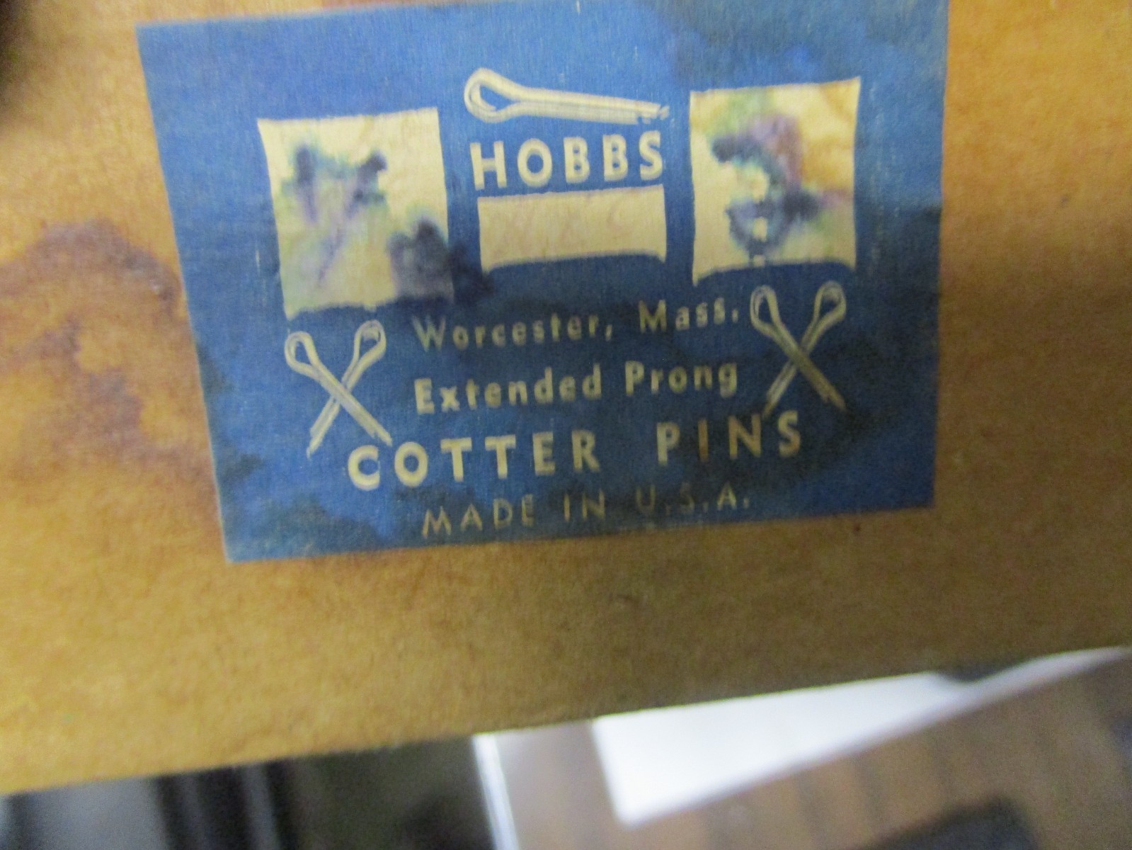 100 NOS Hobbs 1/16" X 2" Extended Prong Plain Steel Cotter Pins Lot USA