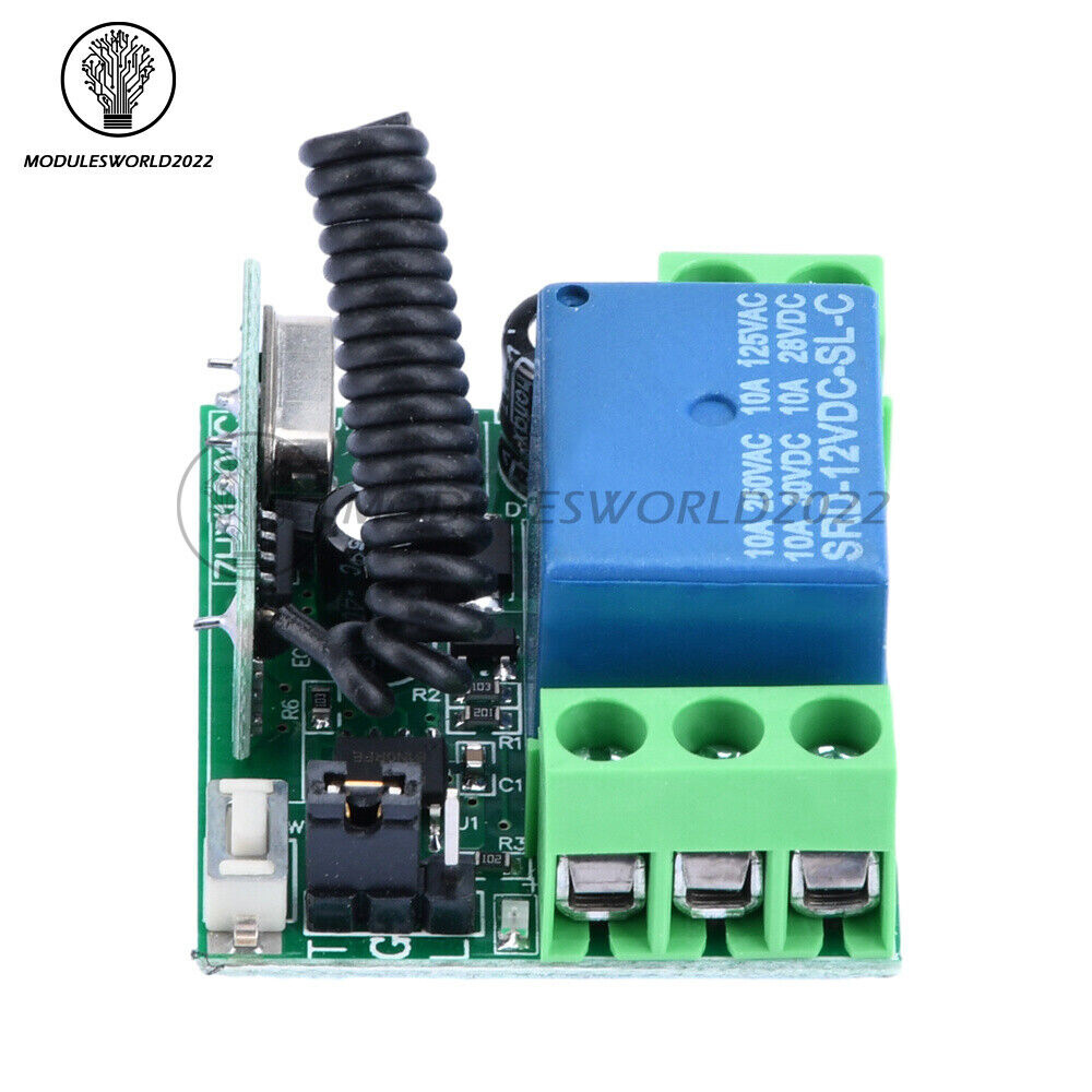 433MHz DC12V Relay 1CH 2CH Wireless RF Door Remote Control Switch Transmitter