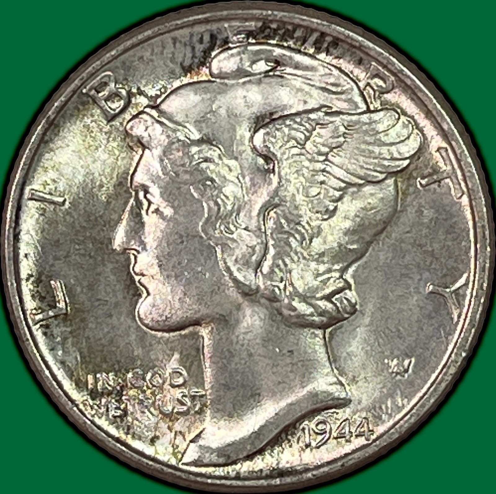1944 Mercury Dime Brilliant Uncirculated BU Coin #40636