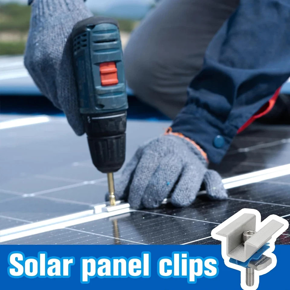 10 Pcs Adjustable Solar Panel Mounting Bracket Clamps Wide Photovoltaic Support