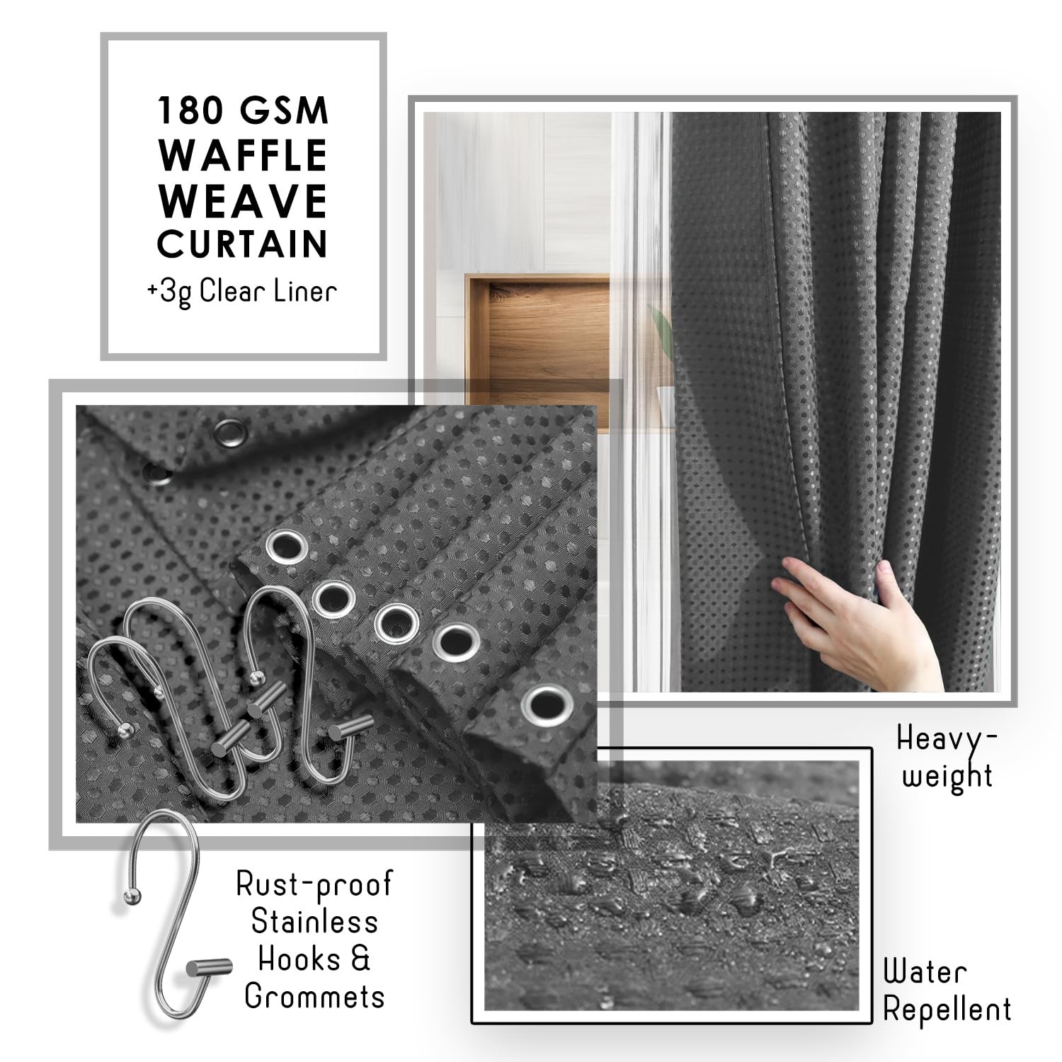 Bathroom Accessories Set - Bathroom Set, Bathroom Accessory Set, Shower Curta...