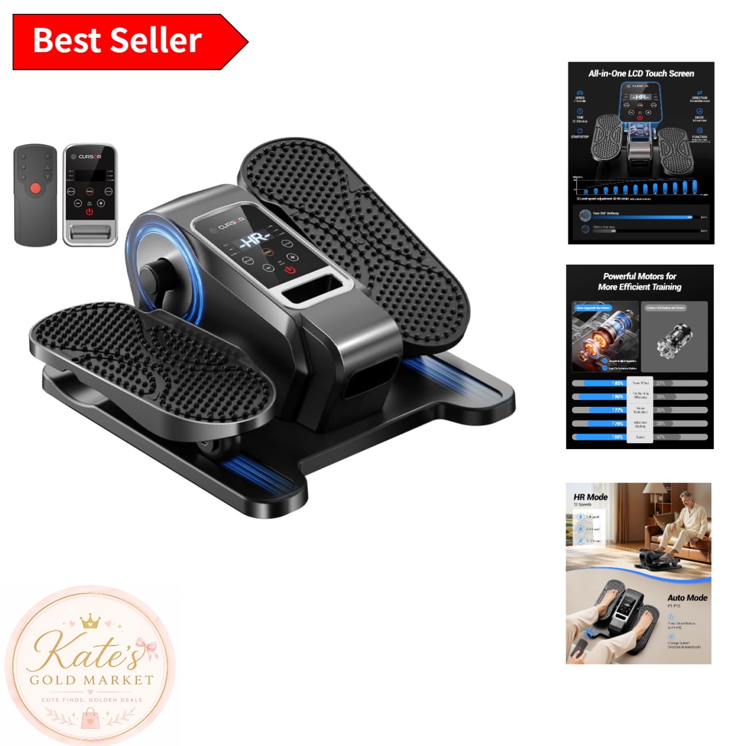 Low-Impact Under Desk Elliptical with Real-Time Monitoring - Perfect for Seniors