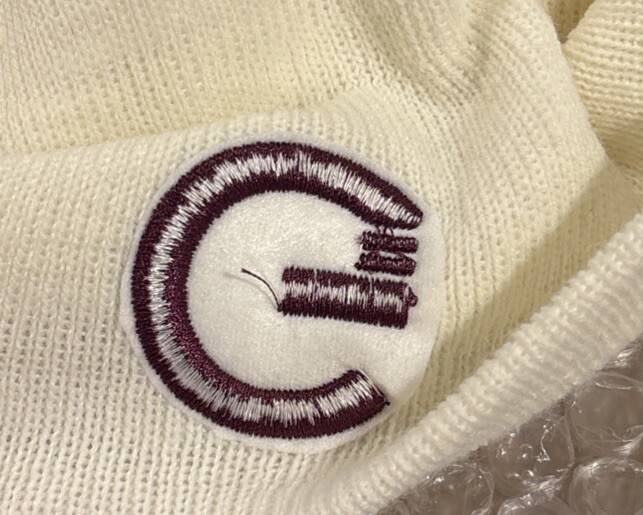 Spacecraft Knit Winter Beanie Hat Off White * Monogrammed w/ Letter G * NEW