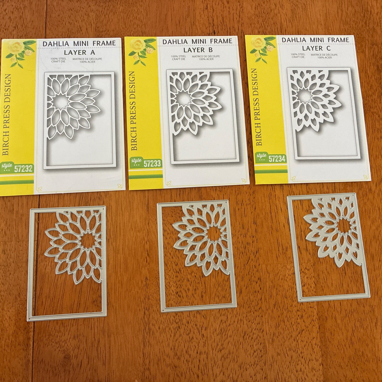 Birch Press Design -Dahlia Mini Frame Layer 3-piece Die Set